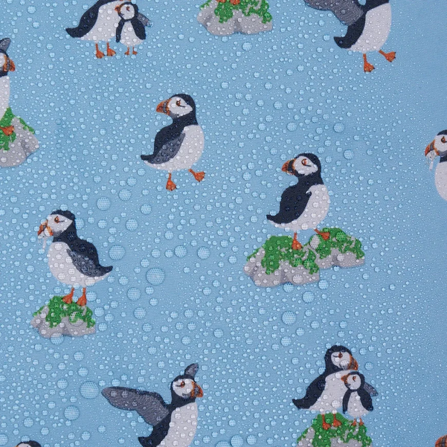Eco Chic Waterproof Foldable Adult Poncho Multi Puffin - Image 4