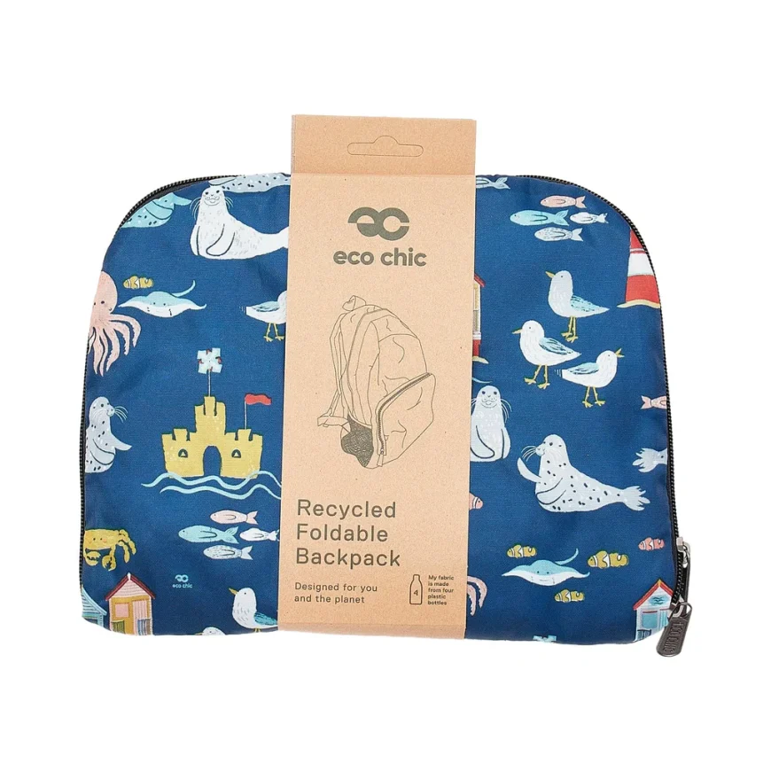 Eco Chic Lightweight Foldable Backpack Seaside - Image 2