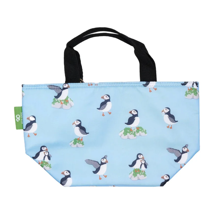 Eco Chic Lightweight Foldable Lunch Bag Multi Puffin - Image 2