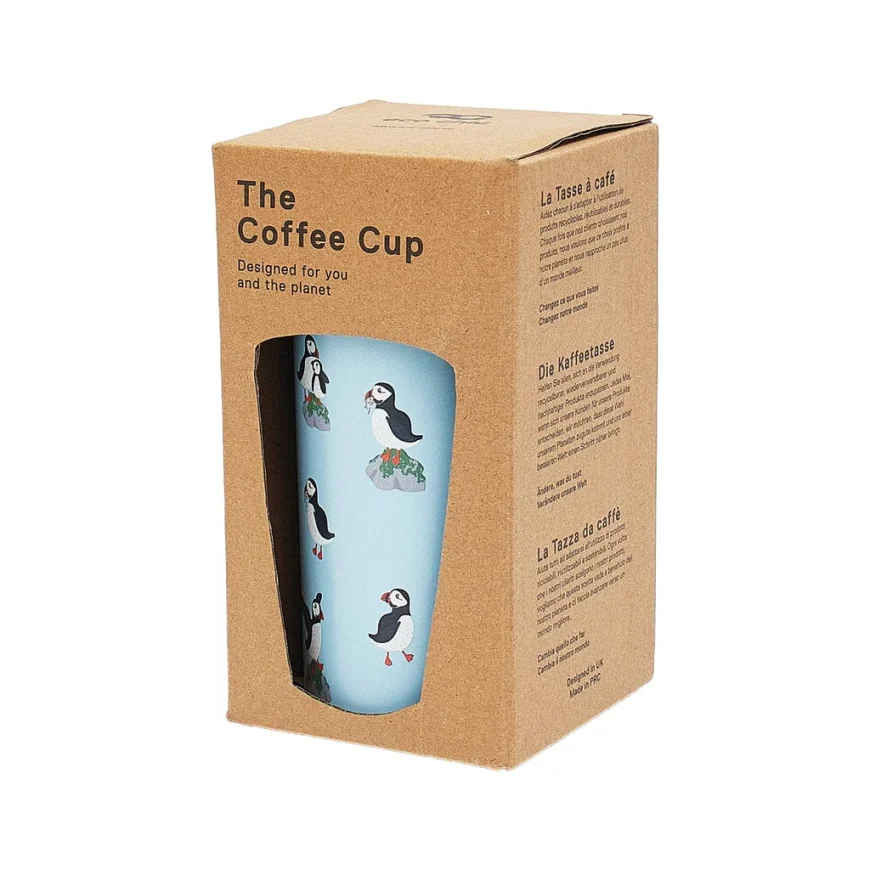 Eco Chic Thermal Coffee Cup Multi Puffin - Image 3