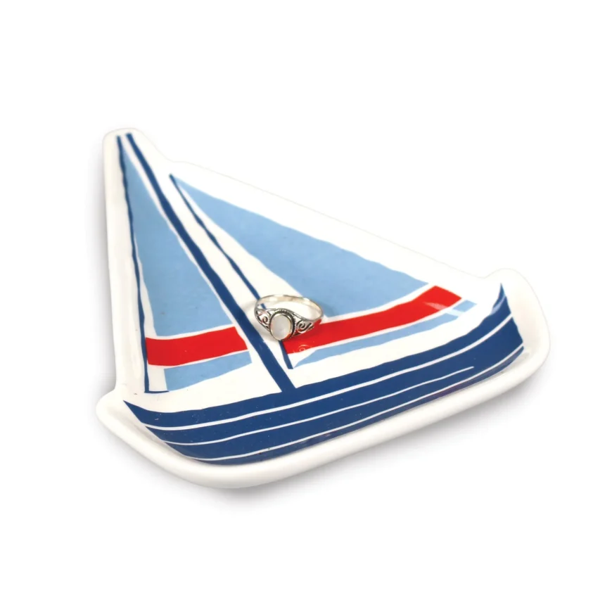 Trinket Dish (15cm) - Coastal (Sail Boat) - Image 2